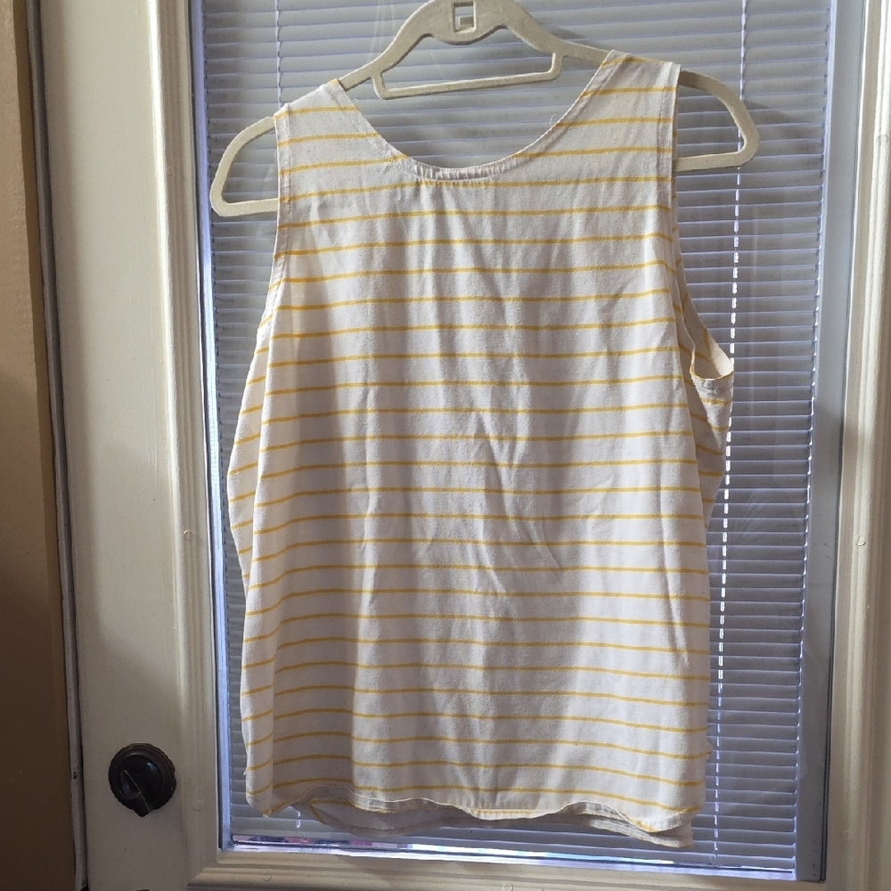 Yellow Striped Button-Front Tank Top - Picture 3 of 3